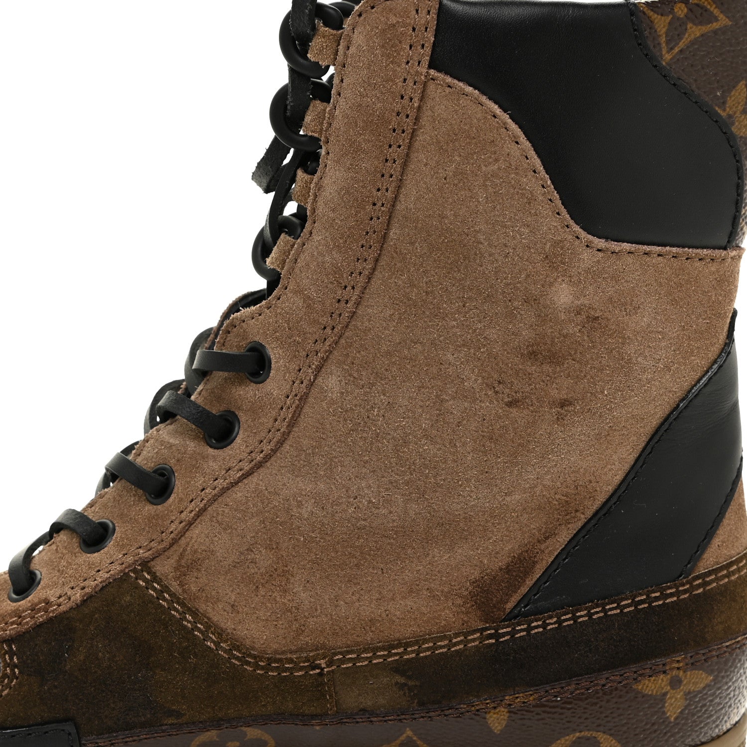 Louis Vuitton Suede Calfskin Monogram Laureate Platform Desert Boots 40 Taupe 16 of 18
