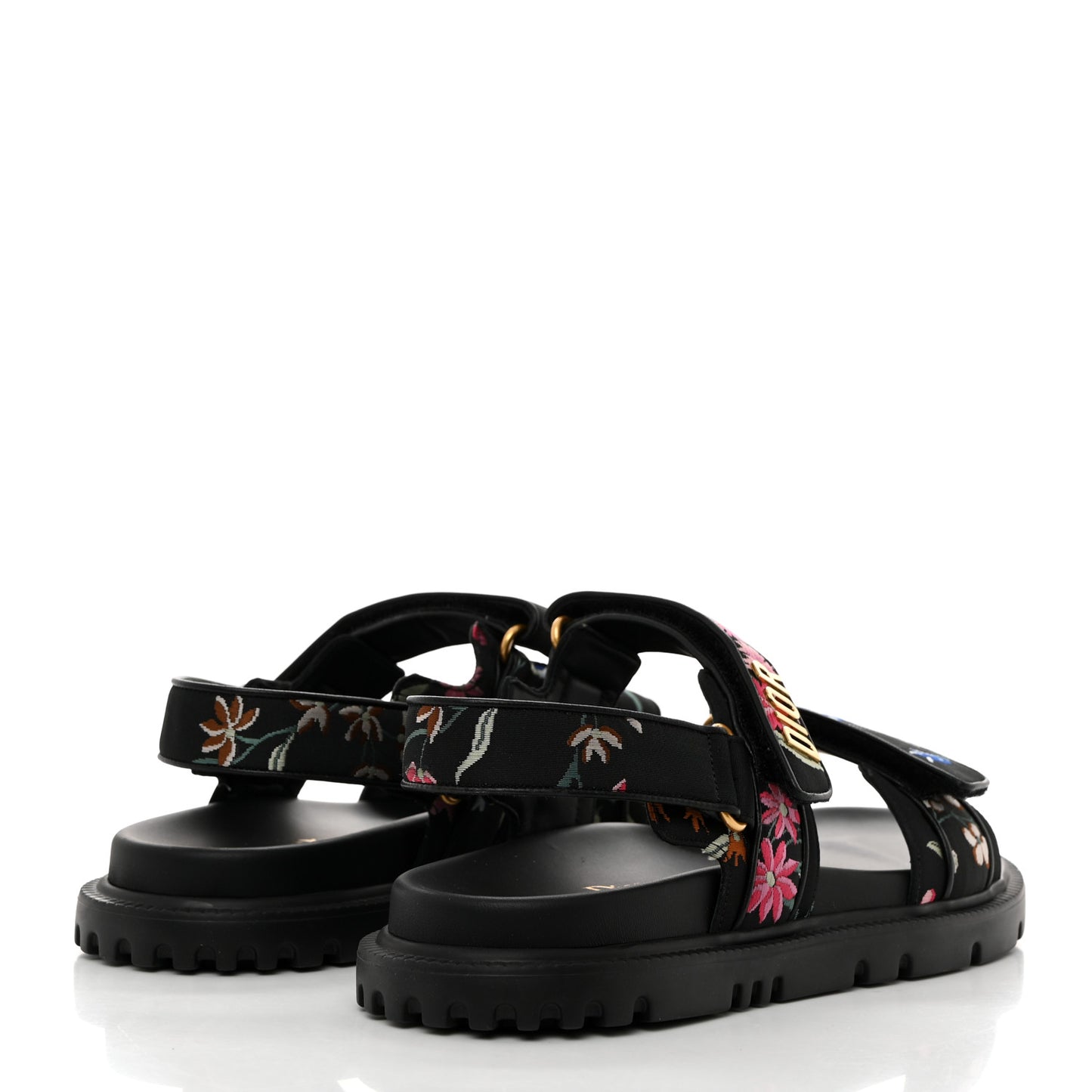 Technical Fabric Petites Fleurs Print Dioract Sandals 40 Black Multicolor