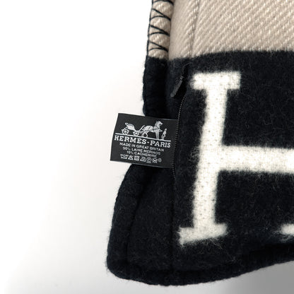 Hermes Wool Cashmere Avalon III Pillow PM Ecru Black 3 of 3