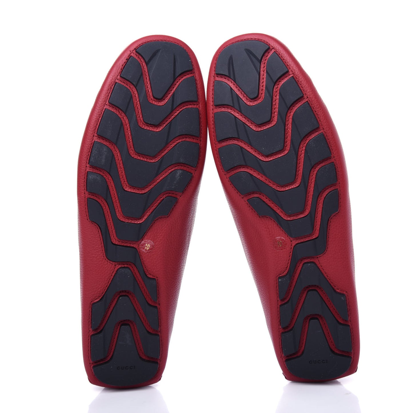 Calfskin Web Mens Driver Loafers 10 Red