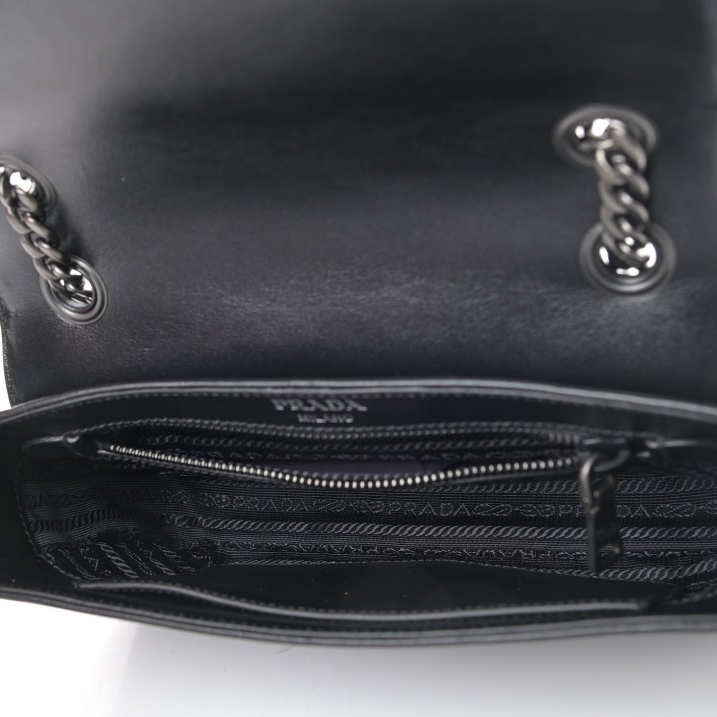 Glace Calfskin Studded Crossbody Black