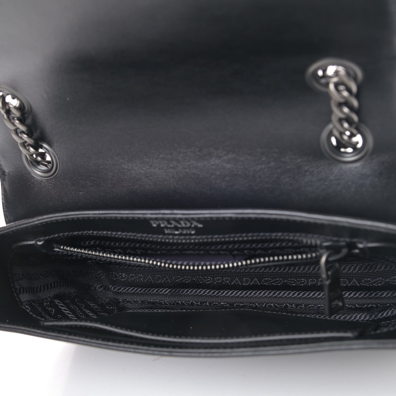 Prada Glace Calfskin Studded Crossbody Black 4 of 4