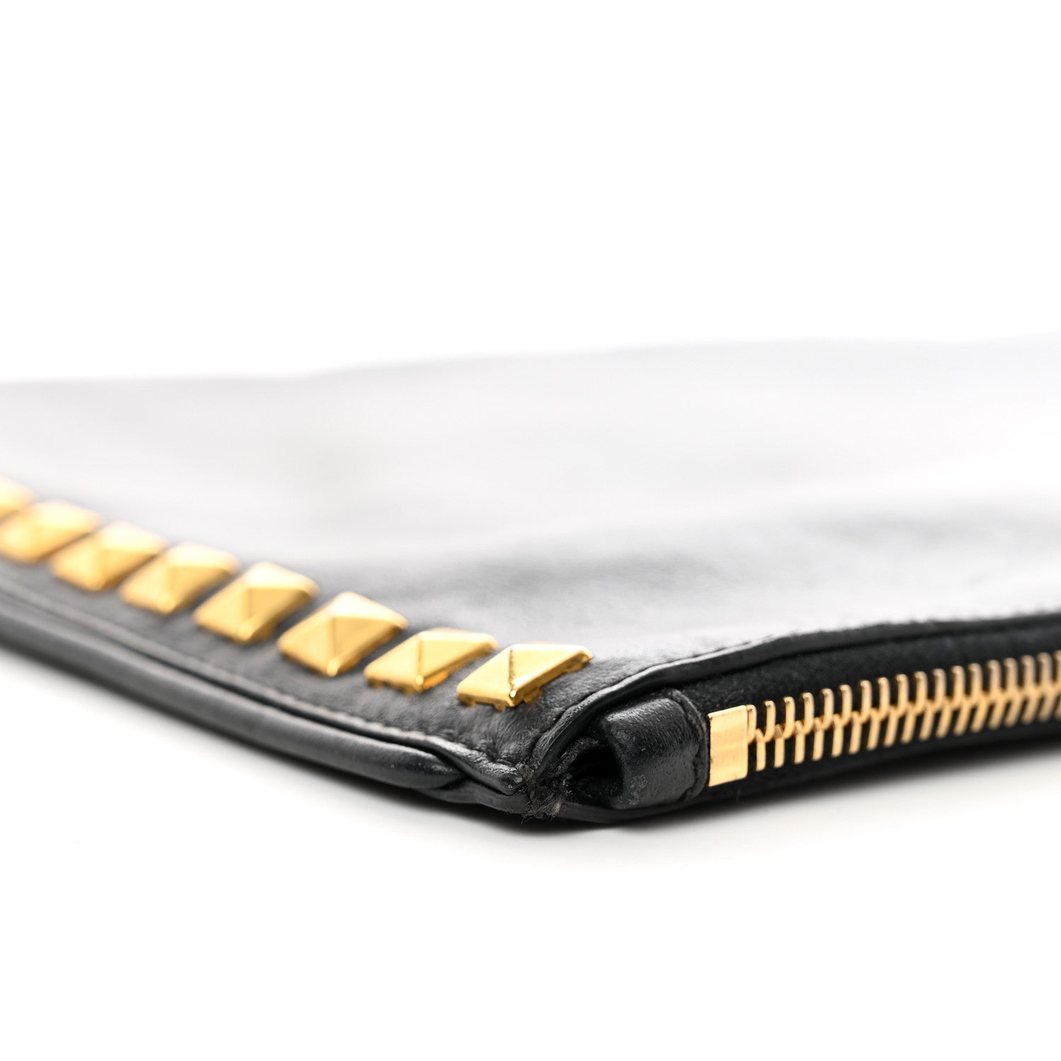 Miu Miu Soft Calf Studded Zip Pouch Black 7 of 8