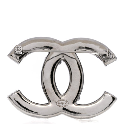 Chanel Pearl Crystal CC Brooch Silver 3 of 4