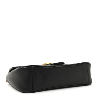 Gucci Calfskin Matelasse Small GG Marmont Shoulder Bag Black 4 of 10