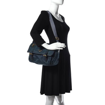 Prada Nylon Vela Messenger Bag Blue 2 of 8