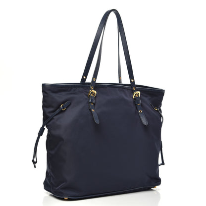 Prada Tessuto Nylon Saffiano Tote Baltico 3 of 10