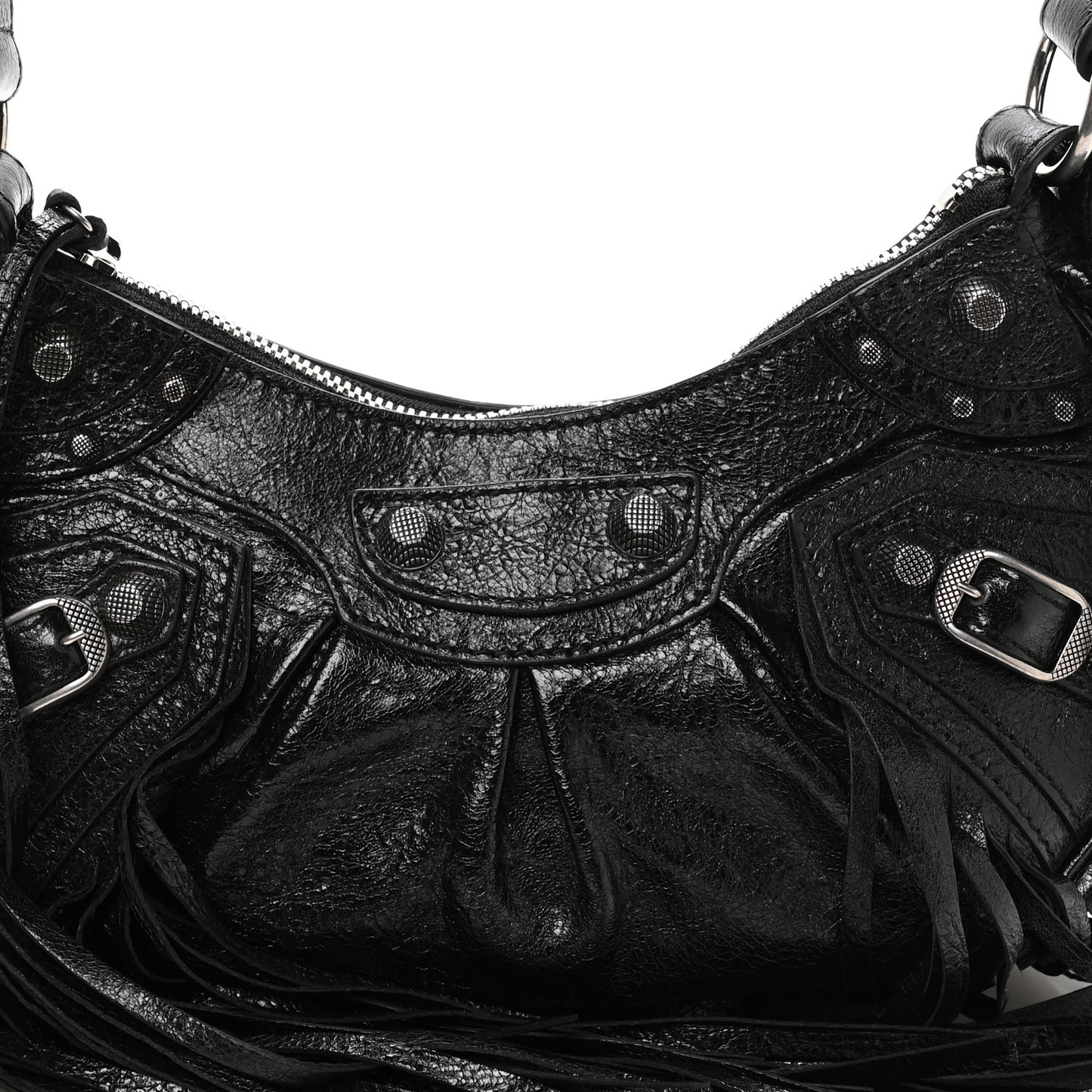 Agneau Arena Le Cagole Fringe Shoulder Bag XS Black