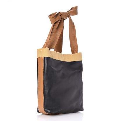 Celine Lambskin Calfskin Band Twisted Cabas Black 4 of 8