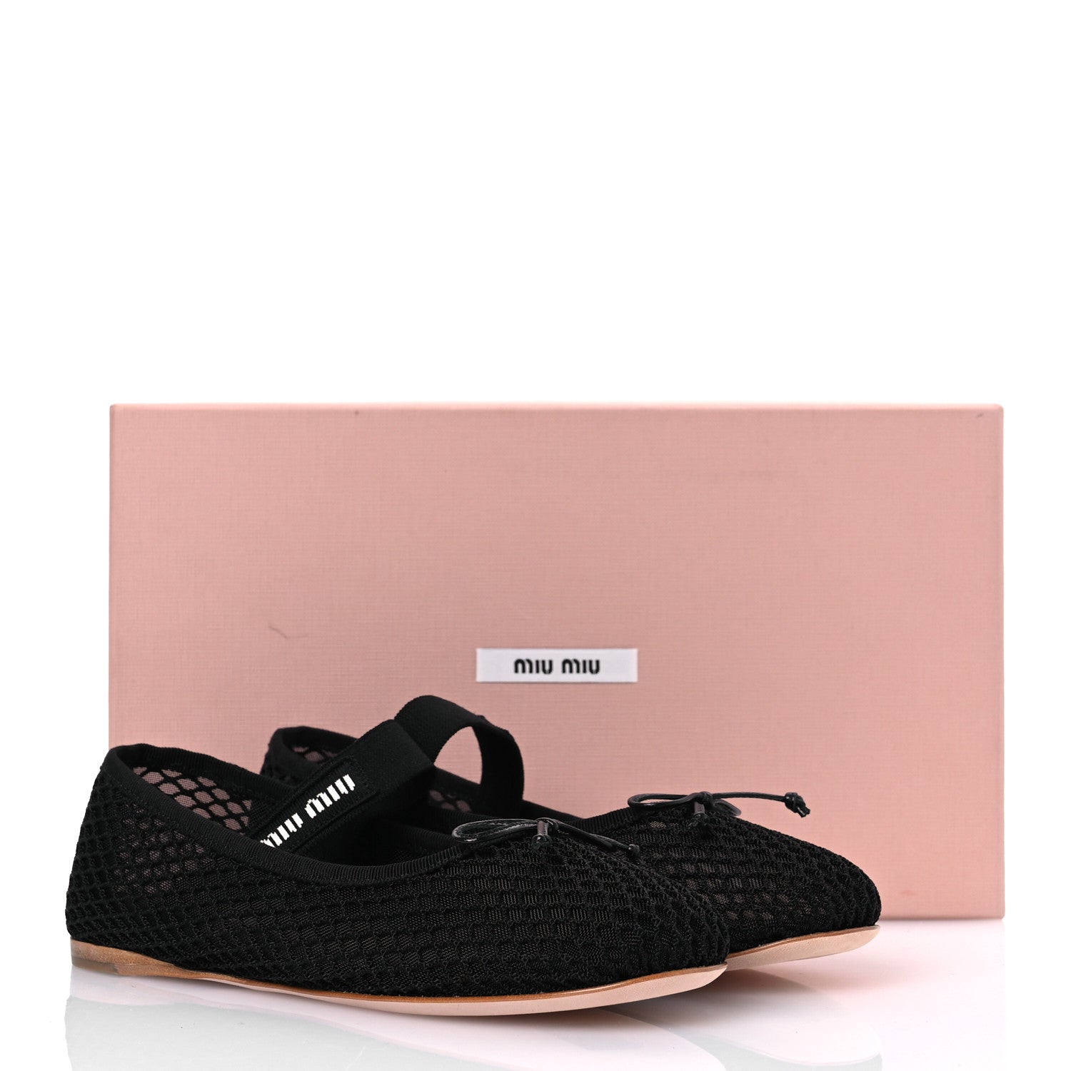 Miu Miu Mesh Fabric Ballerina Flats 36 Black 12 of 12