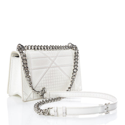 Christian Dior Patent Micro-Cannage Small Diorama Flap Bag White 3 of 17