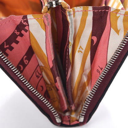 Hermes Epsom Silk'In Compact Wallet Rouge H Jaune Ambre Rose Ete 13 of 14