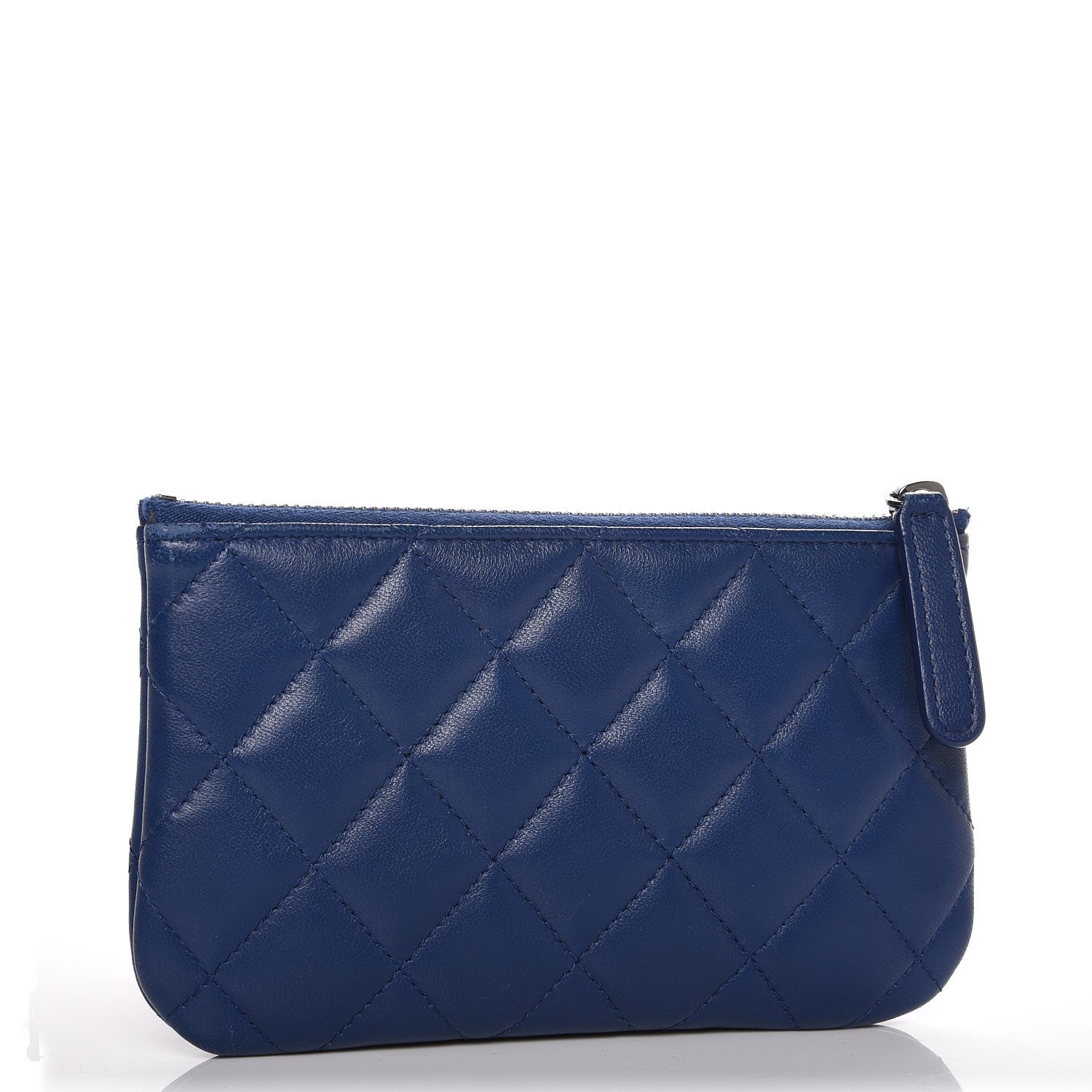 Chanel Lambskin Quilted Small Cosmetic Case Blue 4 of 8