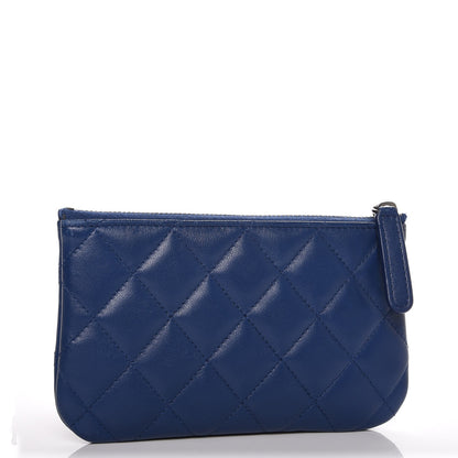 Chanel Lambskin Quilted Small Cosmetic Case Blue 4 of 8