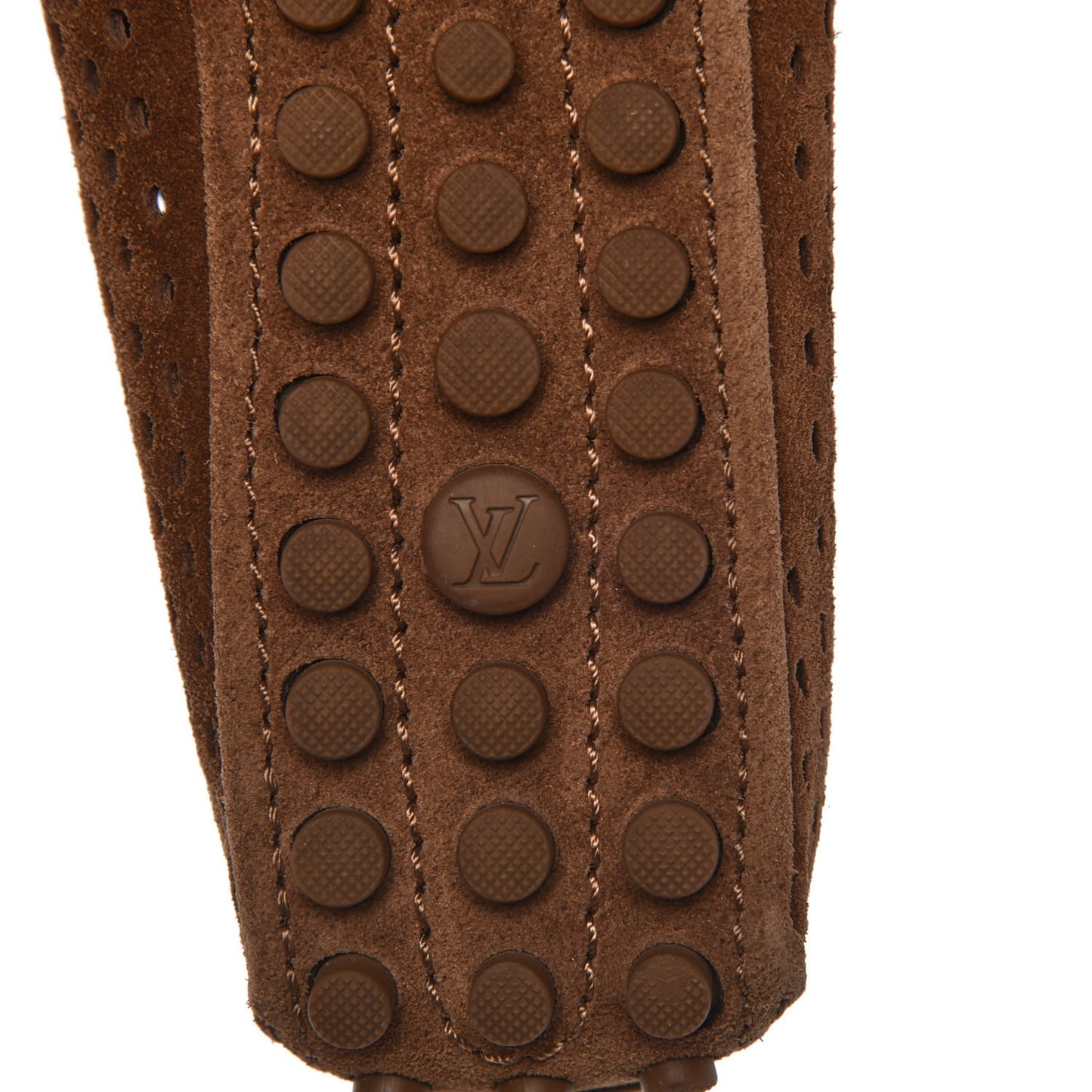 Suede Perforated Oxford Ballerina Flats 39 Cognac