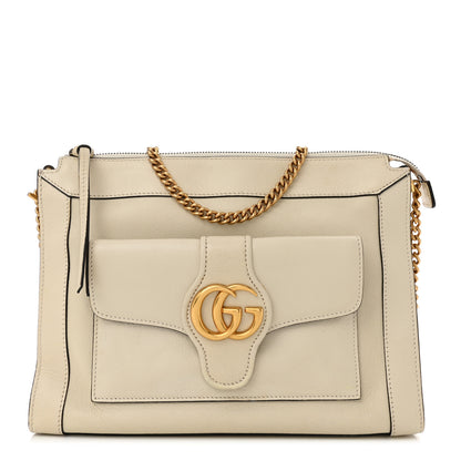 Gucci New Sakai Calfskin Lux Dahlia Chain Shoulder Bag Mystic White 1 of 11