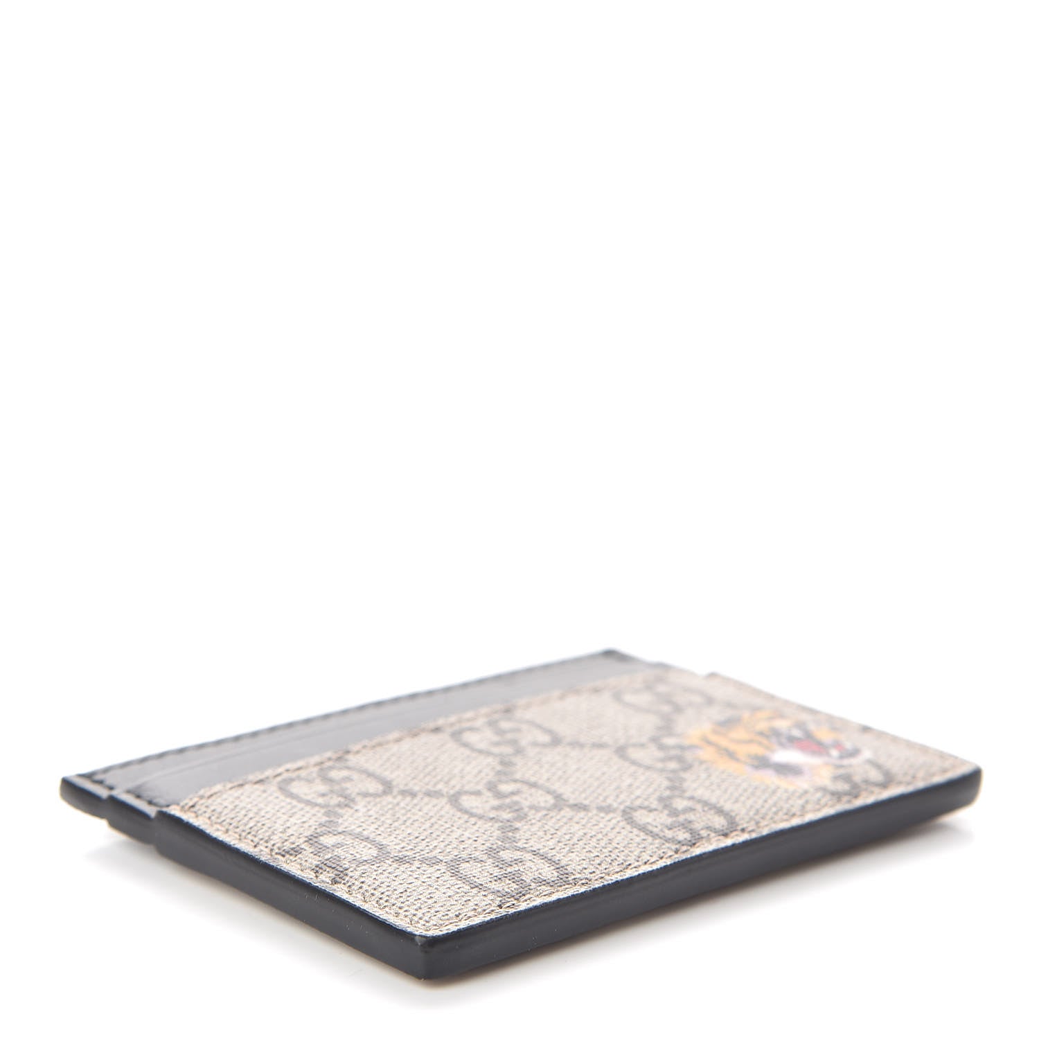 Gucci GG Supreme Monogram Tiger Print Card Holder Black 4 of 6