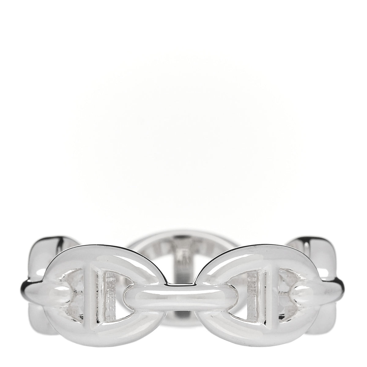 Hermes Sterling Silver PM Chaine d'Ancre Enchainee Band Ring 55 7.25 3 of 7