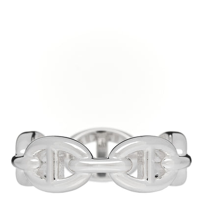 Hermes Sterling Silver PM Chaine d'Ancre Enchainee Band Ring 55 7.25 3 of 7