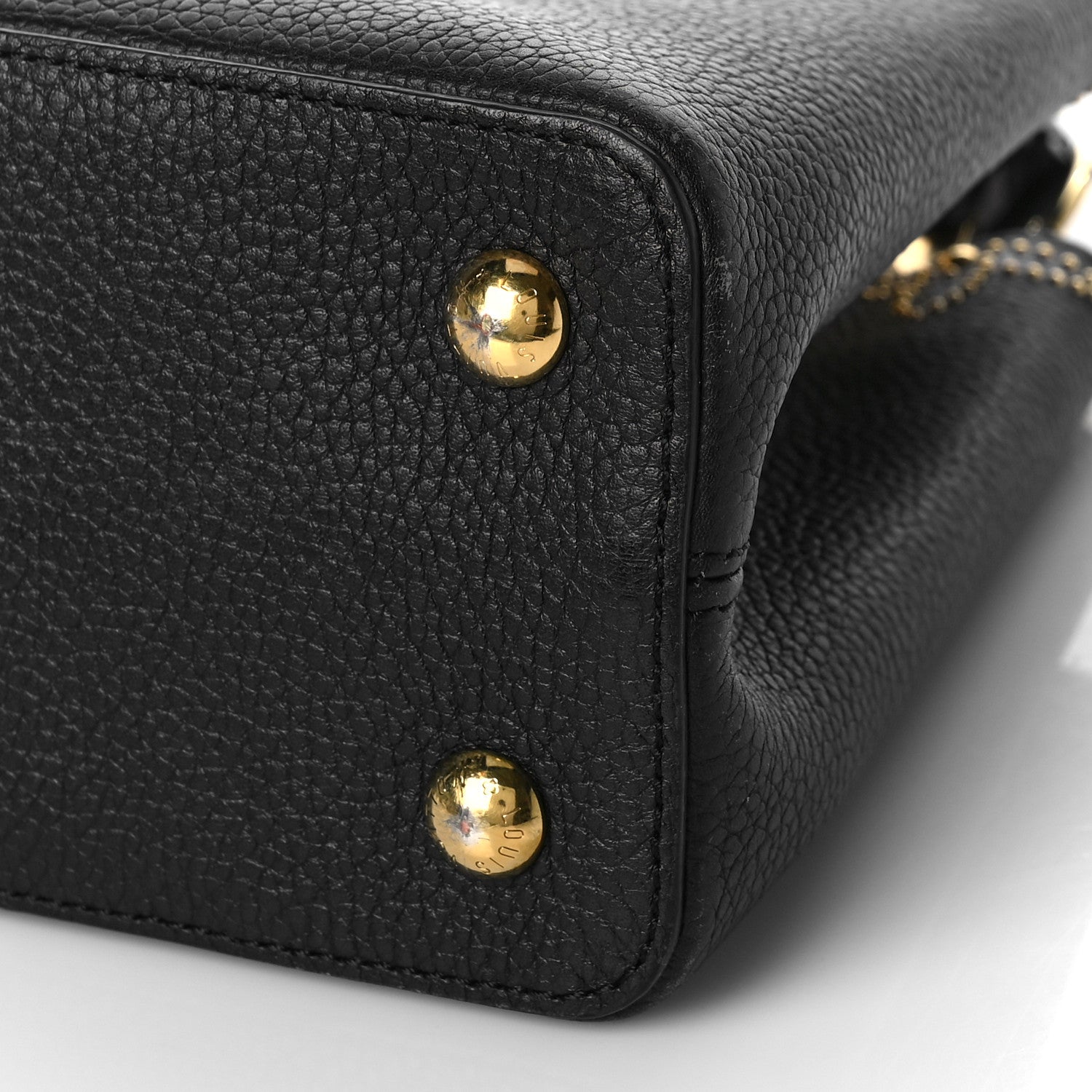 Louis Vuitton Taurillon Flower Capucines PM Black Blue 7 of 9