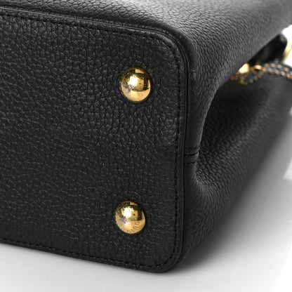 Louis Vuitton Taurillon Flower Capucines PM Black Blue 7 of 9