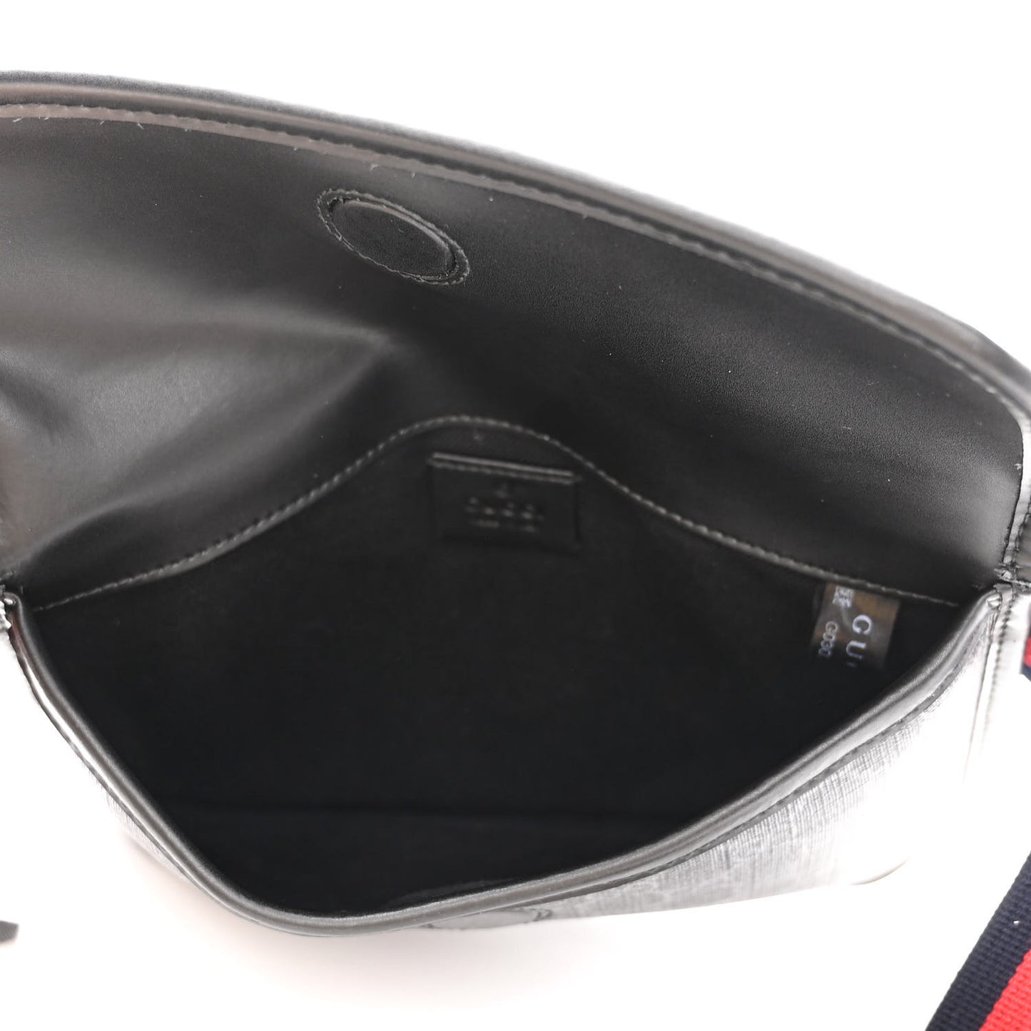 GG Supreme Monogram Web Slim Belt Bag Black Grey
