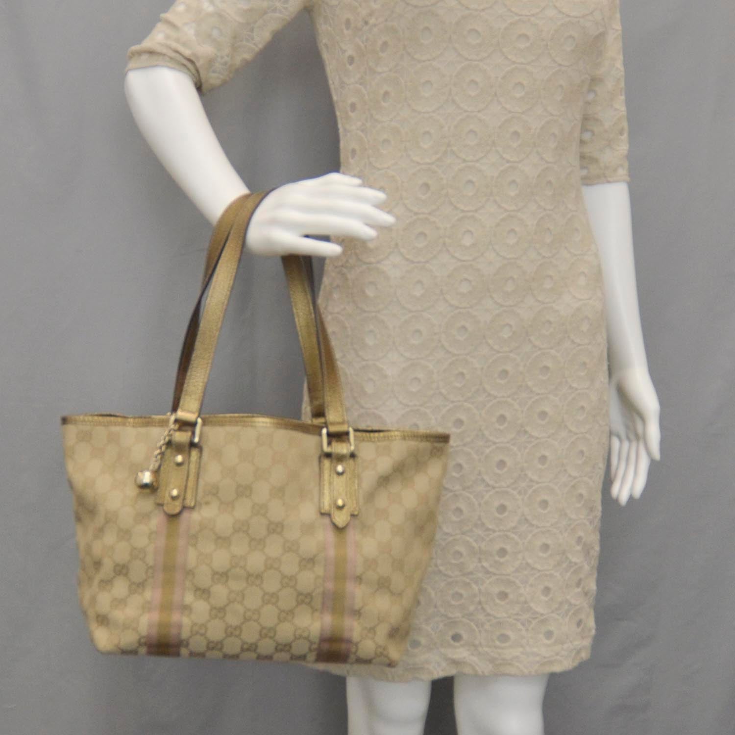 Gucci Monogram Medium Jolicoeur Tote Metallic 2 of 9