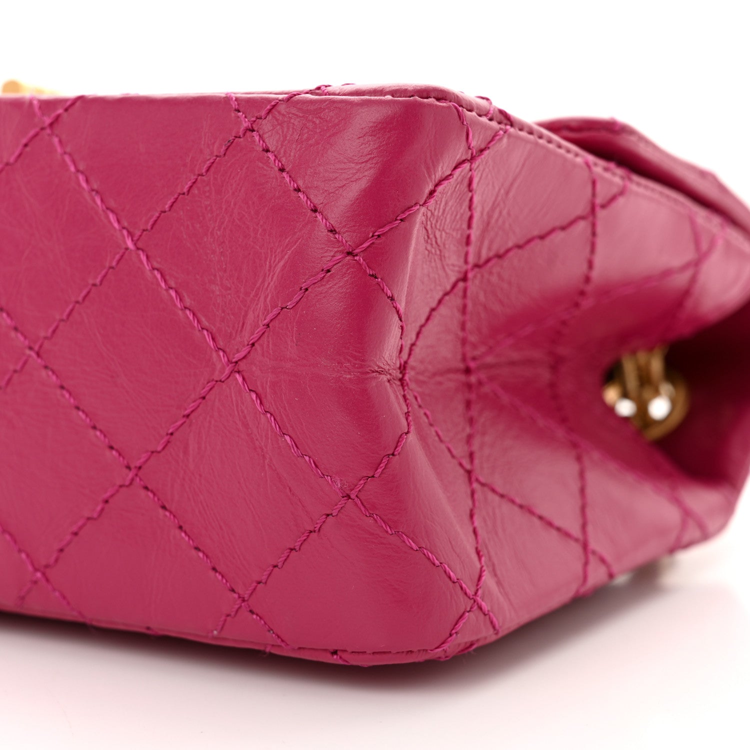 Chanel Aged Calfskin Quilted 2.55 Reissue Mini Flap Fuchsia 11 of 12