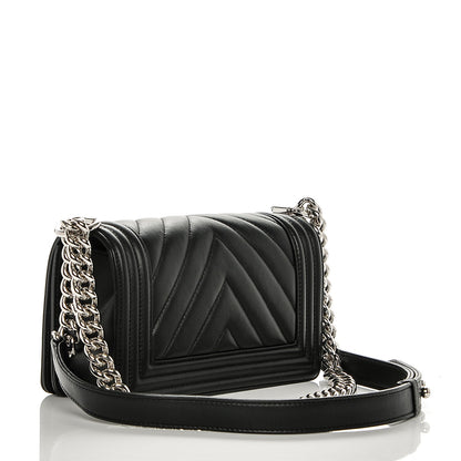 Chanel Calfskin Chevron Quilted Small Boy Flap Black 3 of 7