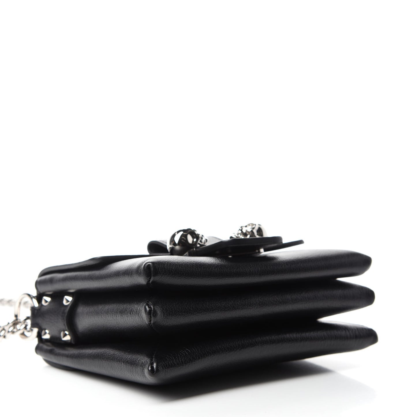 Goatskin Twin Skull Crossbody Black
