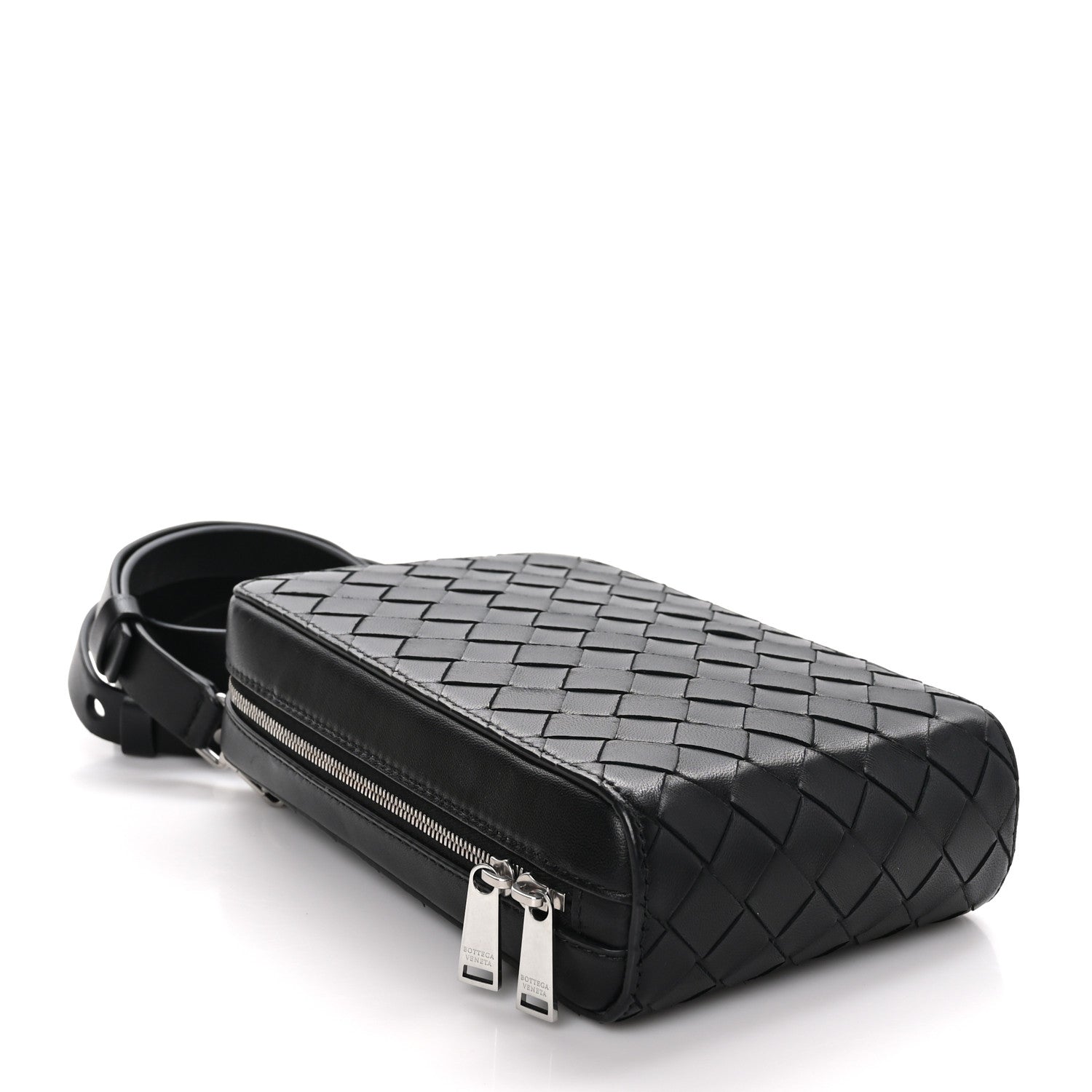 Bottega Veneta Nappa Intrecciato Zip Around Crossbody Bag Black 4 of 9