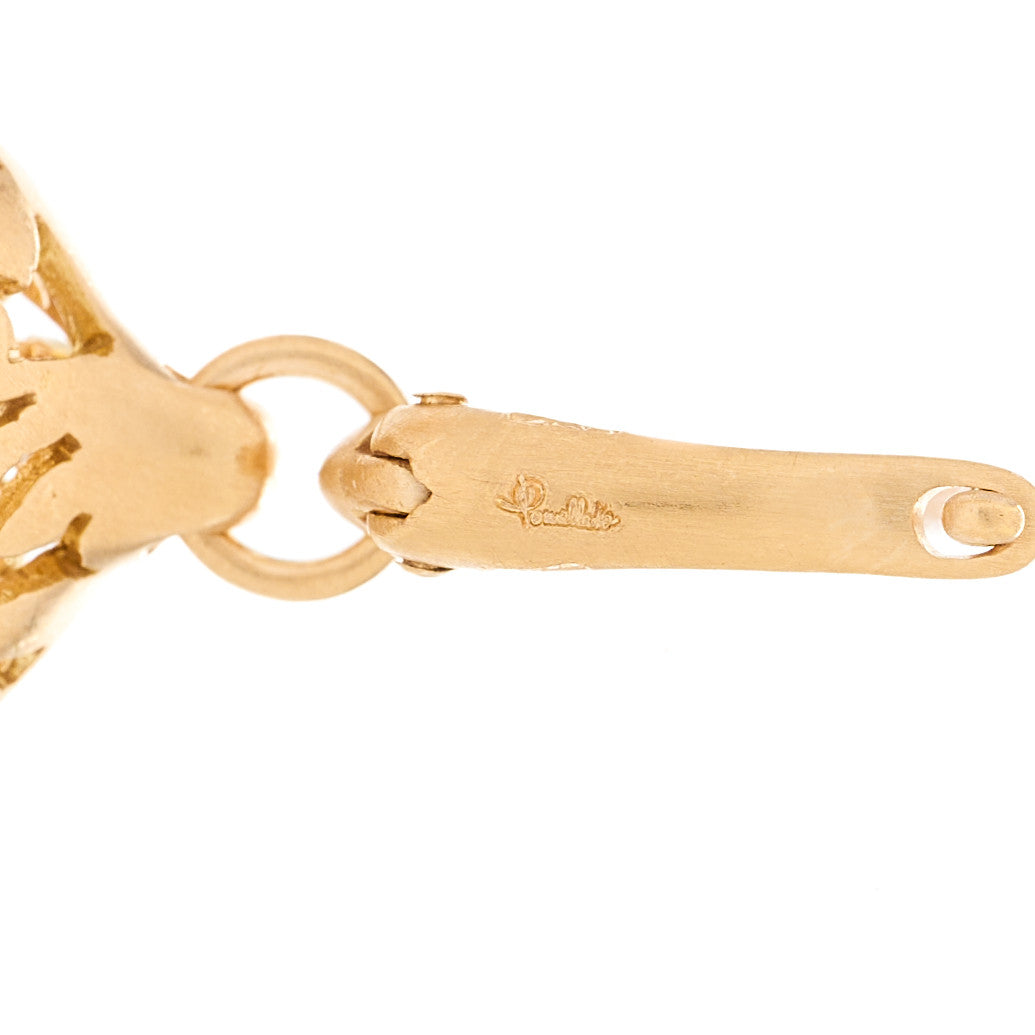 18K Rose Gold Arabesque Floral Drop Earrings