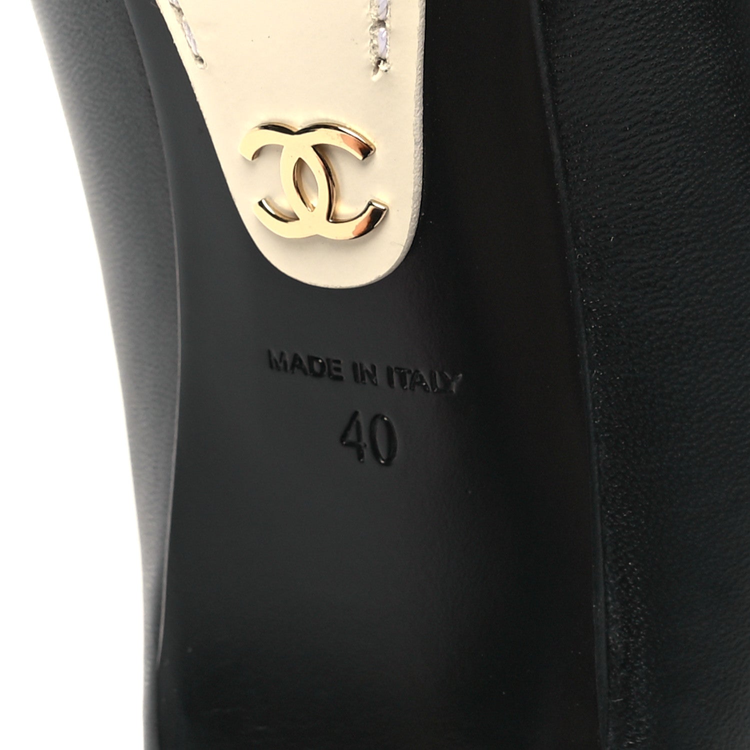 Chanel Lambskin Grosgrain Cap Toe CC Pumps 40 Black 7 of 8