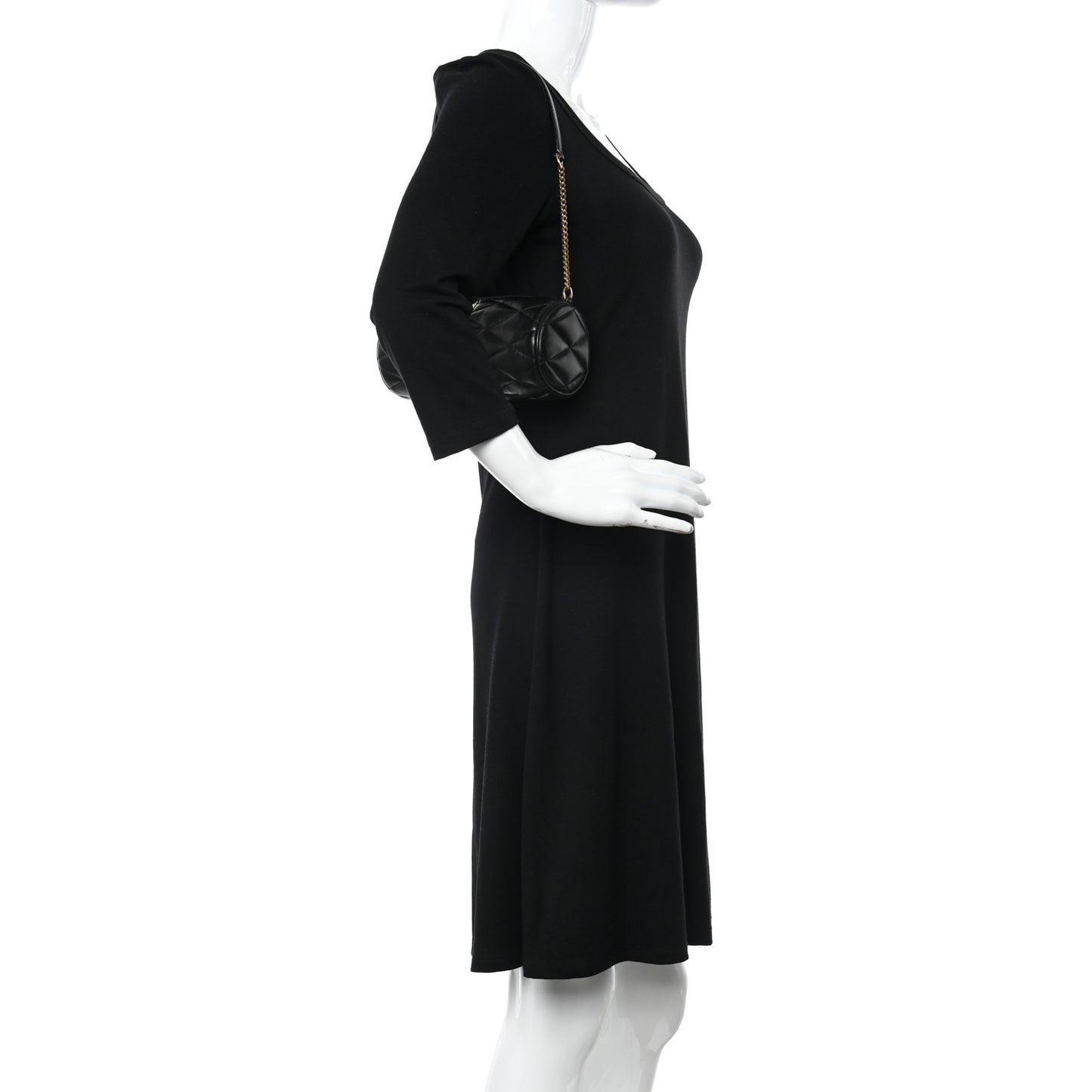 Lambskin Monogram Mini Sade Tube Bag Black
