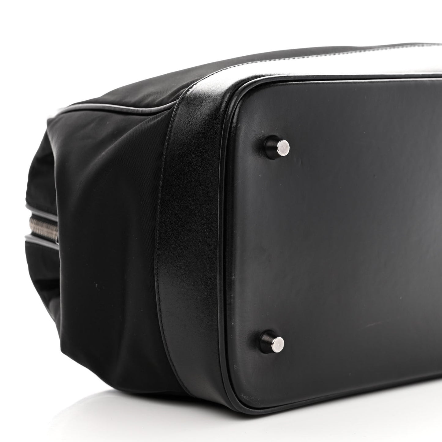 Tessuto Nylon Soft Calfskin Shoulder Bag Black