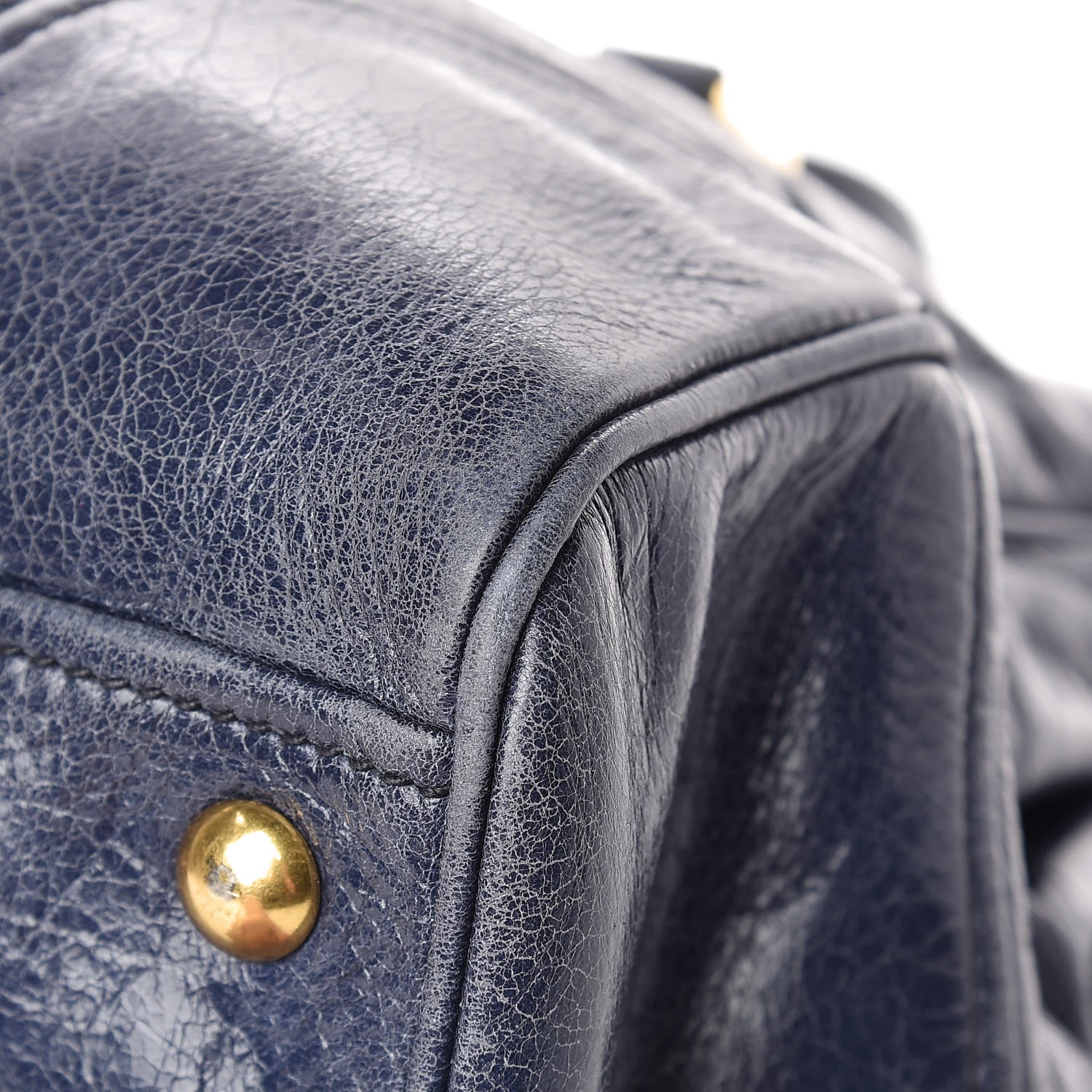 Miu Miu Vitello Shine Top Handle Satchel Bleuette 14 of 15