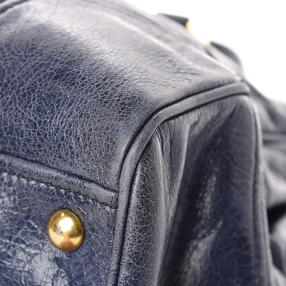 Miu Miu Vitello Shine Top Handle Satchel Bleuette 14 of 15