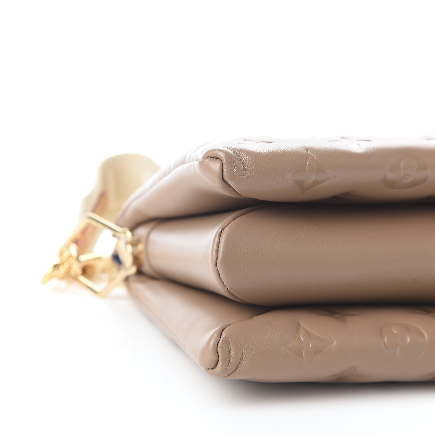 Louis Vuitton Lambskin Embossed Monogram Coussin PM Taupe 5 of 8
