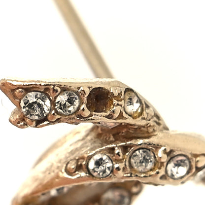Chanel Crystal Twisted CC Earrings Gold 6 of 6