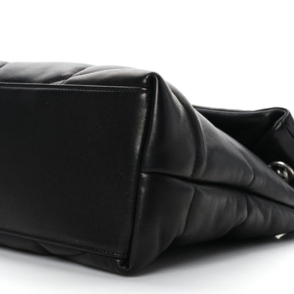Saint Laurent Lambskin Quilted Medium Loulou Puffer Monogram Chain Satchel Black 9 of 9