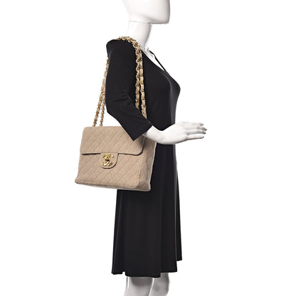 Chanel Toile Jumbo Single Flap Beige 2 of 13