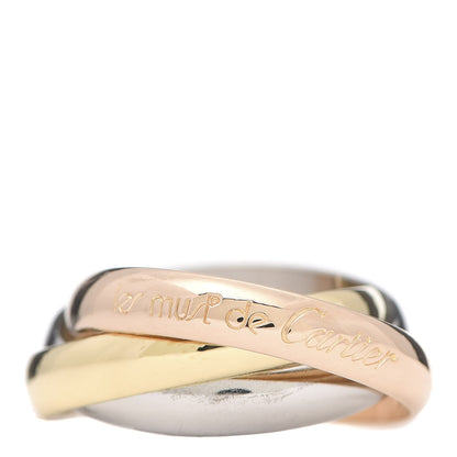 Cartier 18K Pink Yellow White Gold Classic Les Must De Trinity Ring 51 5.75 1 of 5