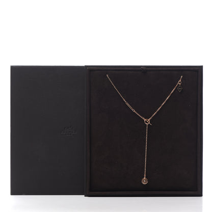 Hermes 18K Rose Gold Diamond Gambade Necklace 5 of 5