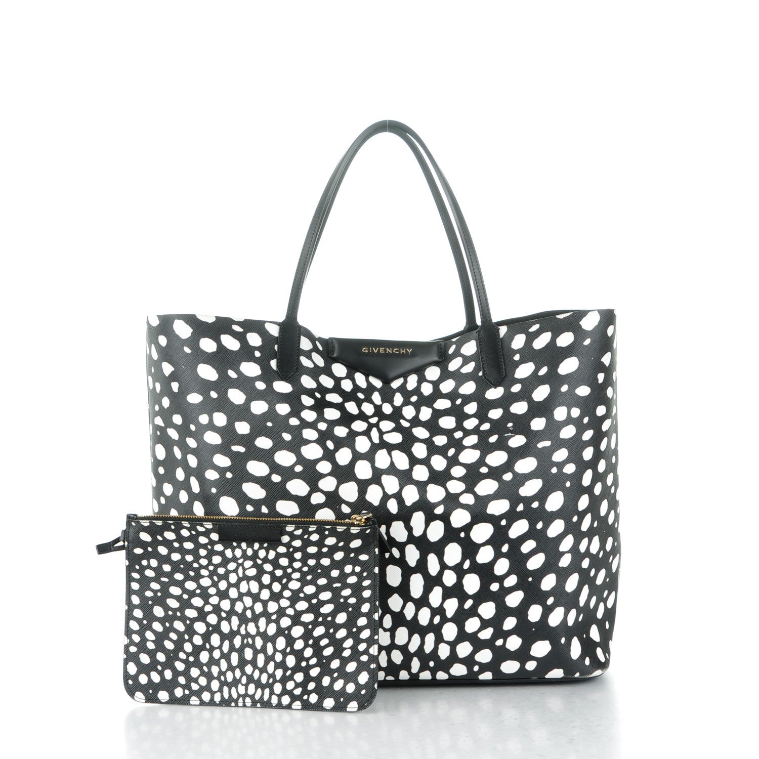 Givenchy Coated Canvas Dots Print Large Antigona Tote Black White 5 of 11