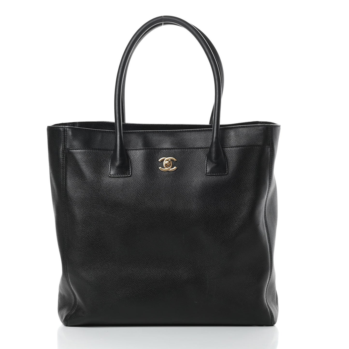 Calfskin Tall Cerf Tote Black