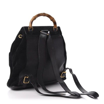 Gucci Suede Bamboo Backpack Black 2 of 11