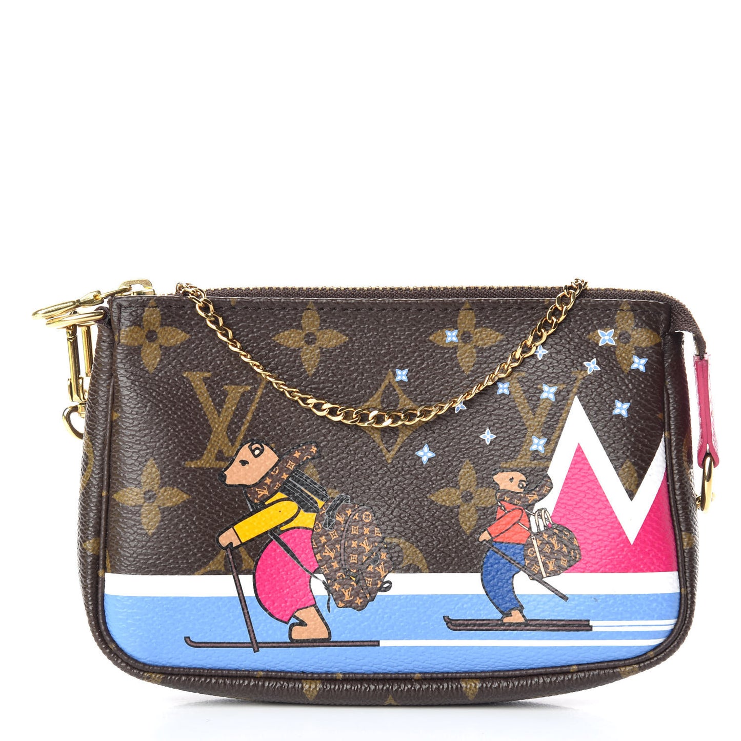 Monogram 2018 Christmas Animation Mini Bears Pochette Accessories