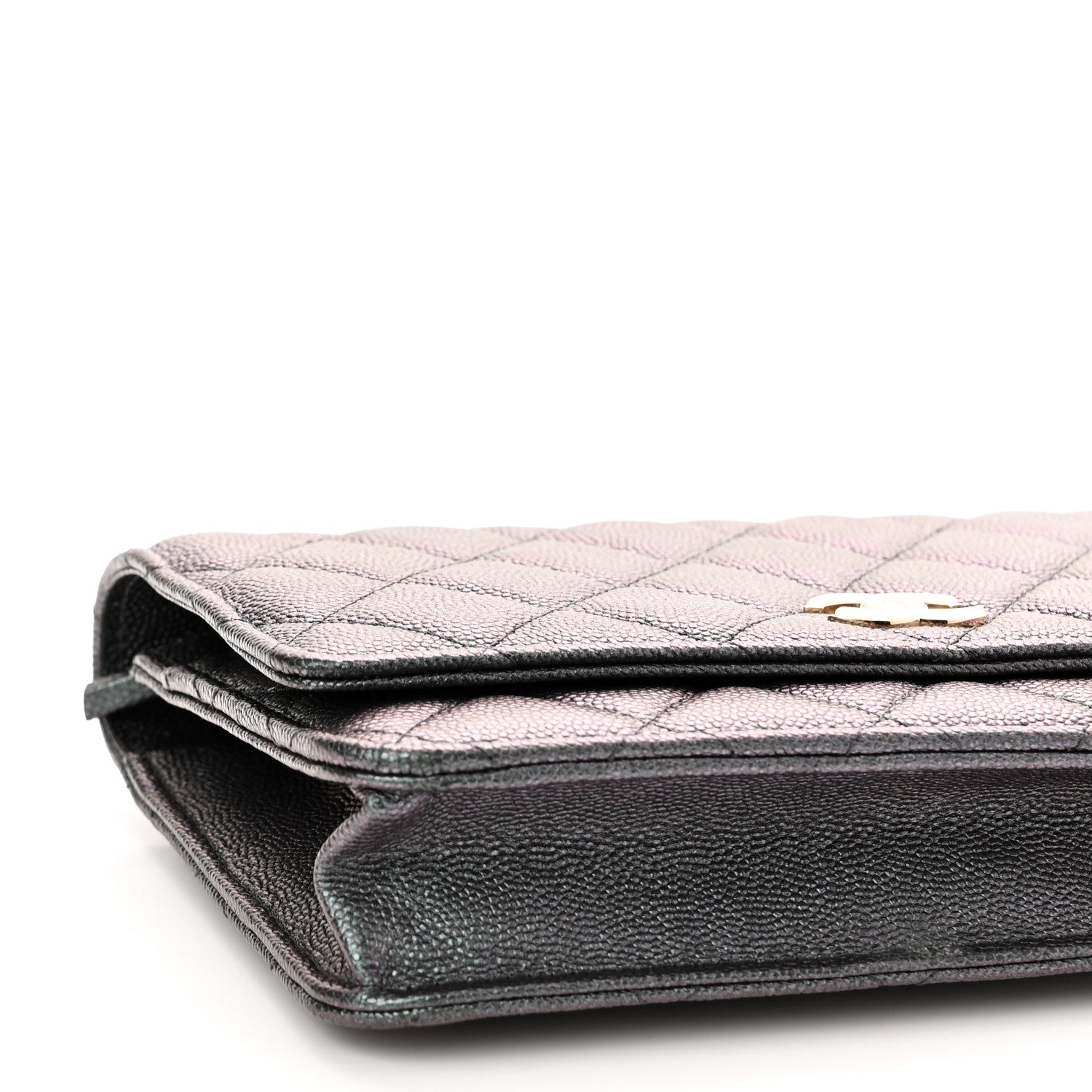 Chanel Iridescent Caviar Quilted Wallet On Chain WOC Black 9 of 10