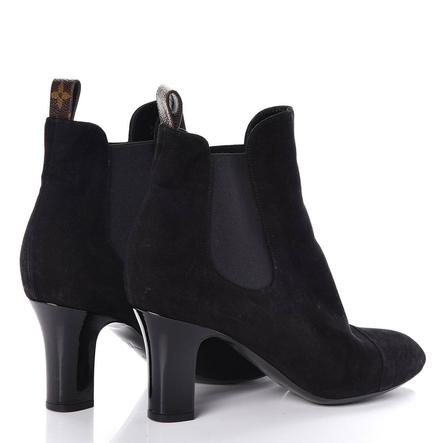Suede Monogram Uniformes Cap Toe Chelsea 75mm Ankle Boots 39 Black