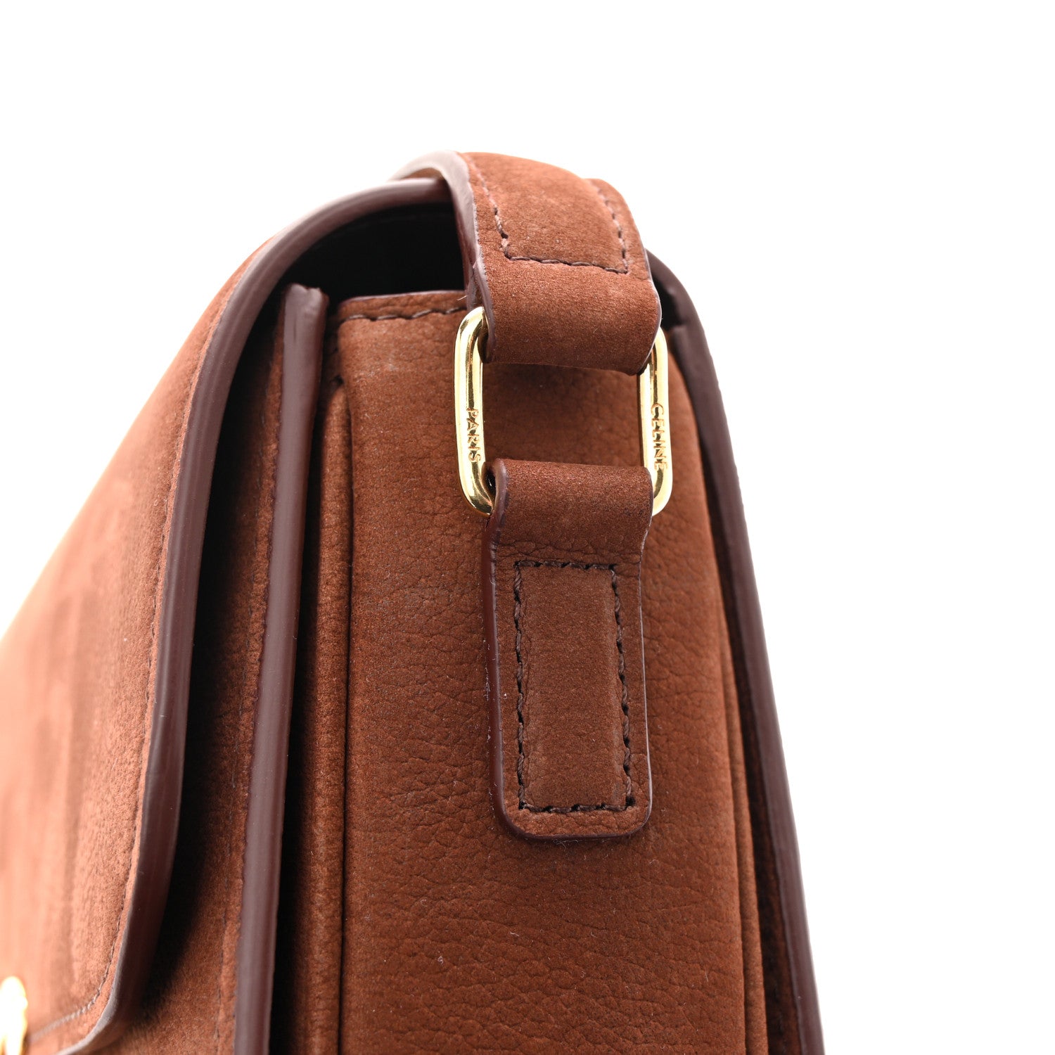 Celine Nubuck Calfskin Teen Triomphe Chestnut 12 of 12
